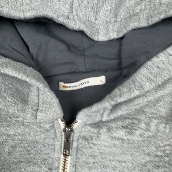 Marine‎ Layer Afternoon Hoodie Men's Large Gray Full Zip Casual Outdoors Jacket - Picture 4 of 10